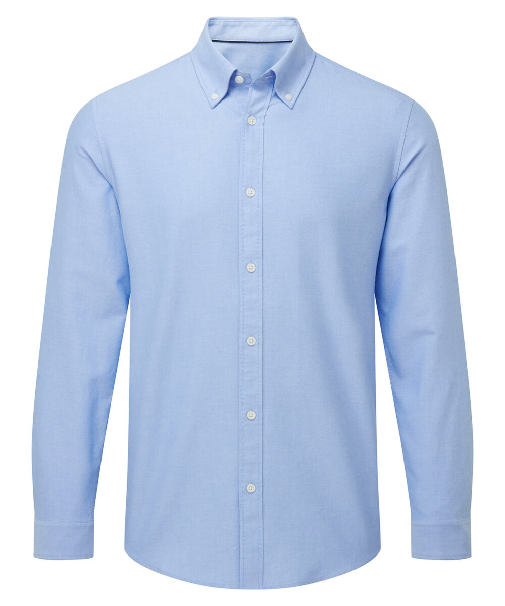 Men’s cotton long sleeve Oxford shirt in Light Blue