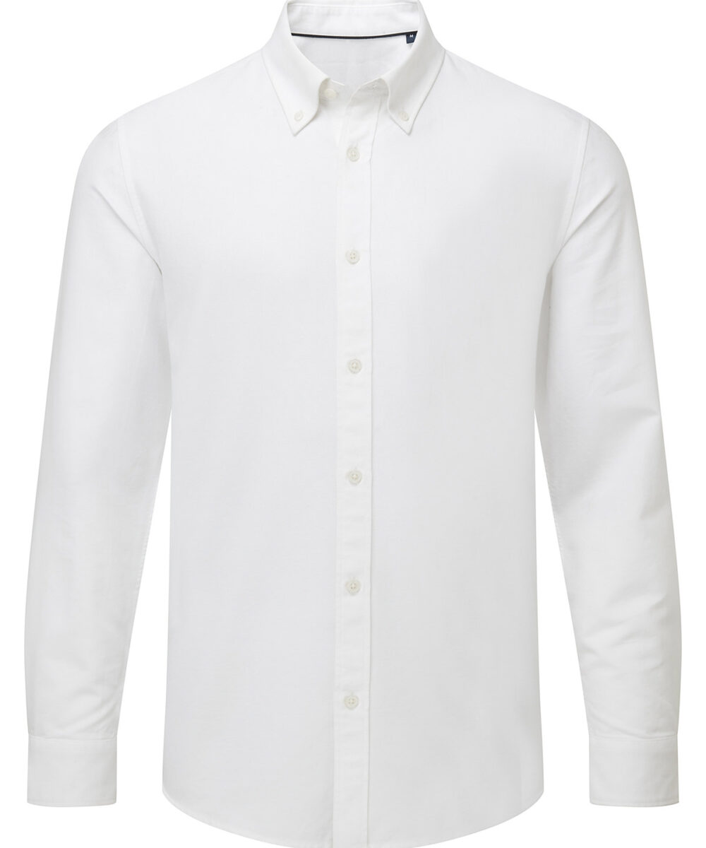 Men’s cotton long sleeve Oxford shirt in White
