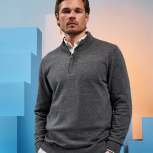 Men's cotton blend ¼ zip sweater