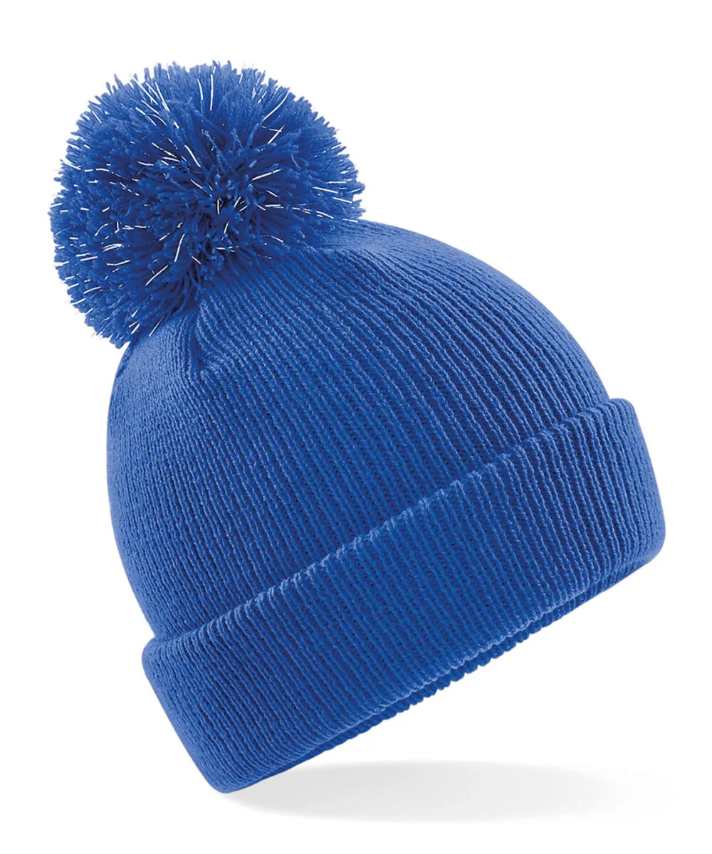 Junior reflective bobble beanie in Bright Royal