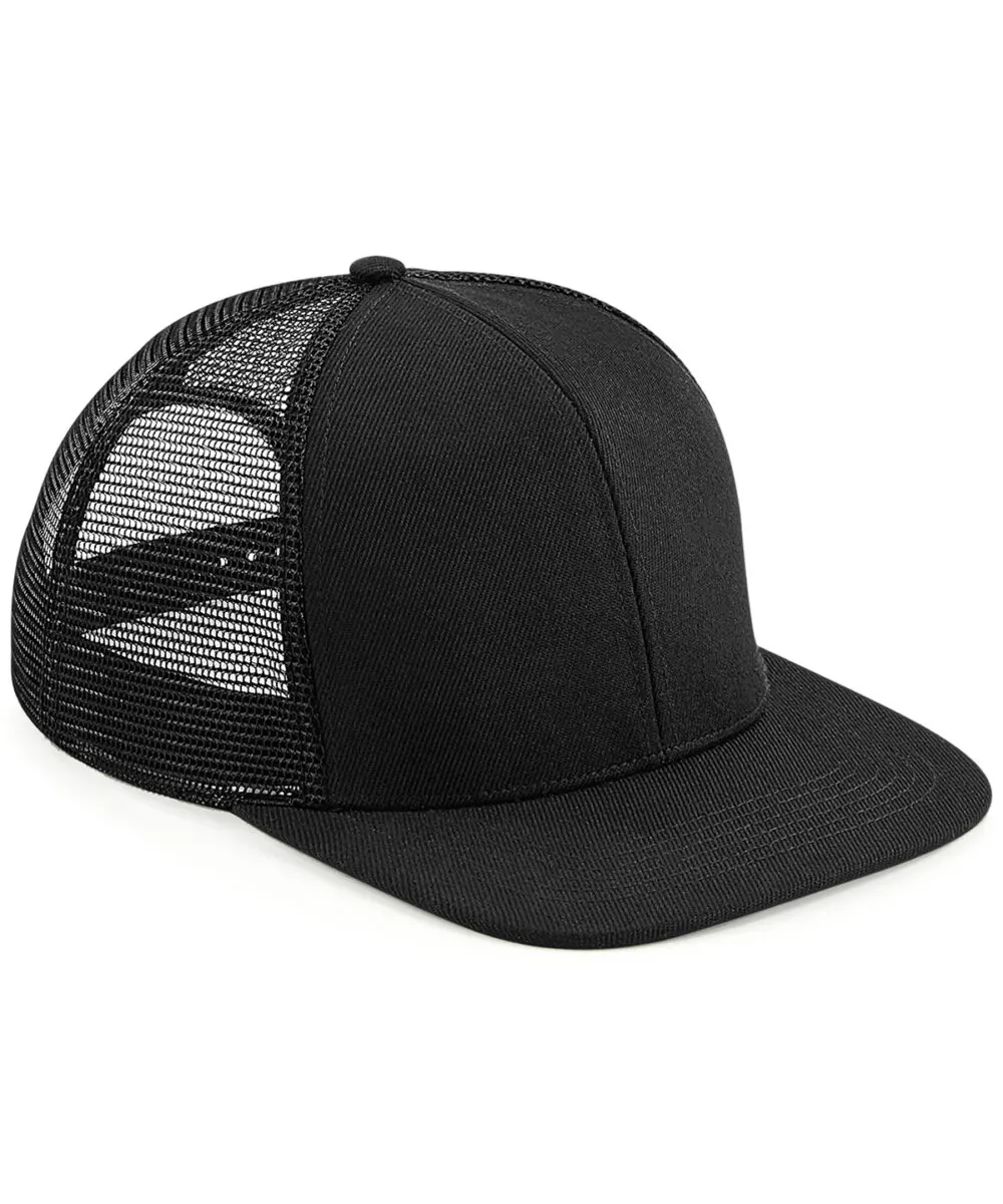 Original flat peak 6-panel trucker in Black/Black