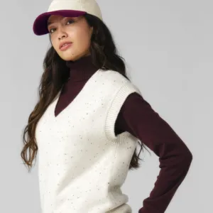 Contrast peak corduroy cap