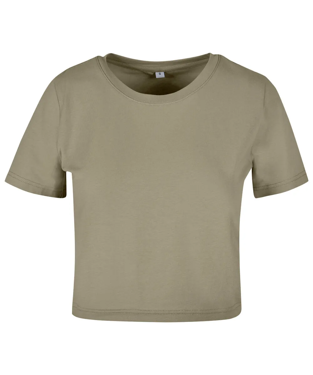 Women's cropped tee in Pale Olive