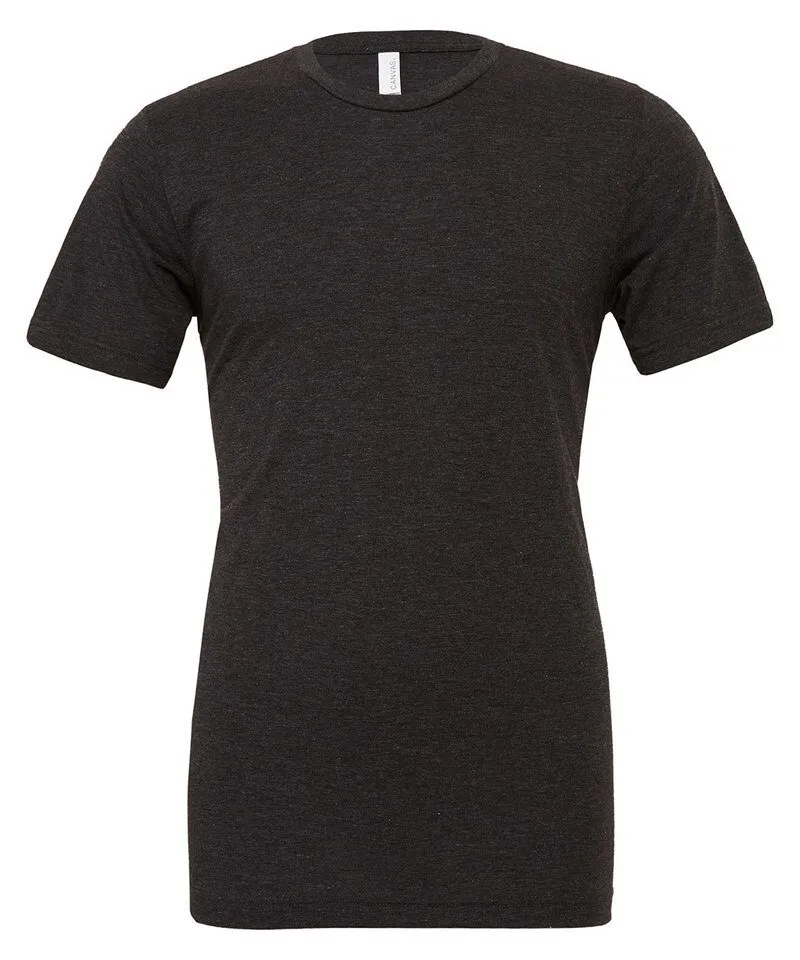 Unisex triblend crew neck t-shirt in Charcoal-Black Triblend
