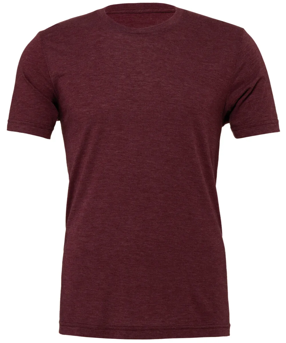 Unisex triblend crew neck t-shirt in Maroon Triblend