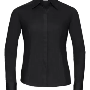 Women's long sleeve polycotton easycare fitted poplin shirt