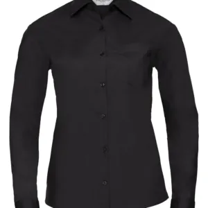 Women's long sleeve polycotton easycare poplin shirt