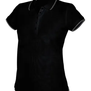 Women's short sleeve polo shirt in Black