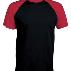 Baseball Short-sleeved two-tone T-shirt in Black/Red