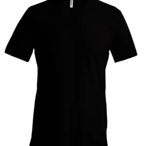 Men's short-sleeved V-neck T-shirt in Black