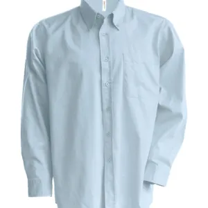 Men's long-sleeved Oxford shirt in Oxford Blue