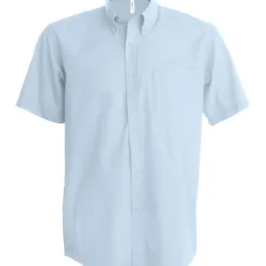 Men's short-sleeved Oxford shirt in Oxford Blue