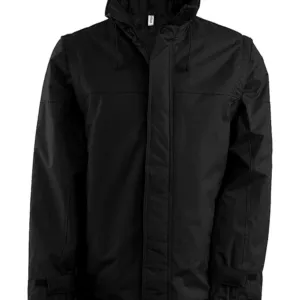 Detachable-sleeved blouson jacket in Black/Black