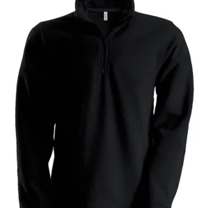 Enzo zip neck microfleece jacket in Black*