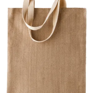 100% natural yarn dyed jute bag in Natural/Cappucino