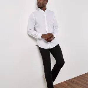 Mandarin collar shirt long-sleeved (tailored fit)