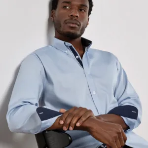 Contrast premium Oxford shirt (button-down collar) long-sleeved (tailored fit)