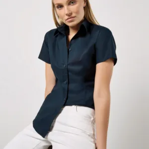 Women's workplace Oxford blouse short-sleeved (tailored fit)