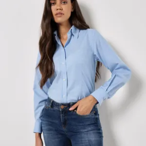 Women's workplace Oxford blouse long-sleeved (tailored fit)