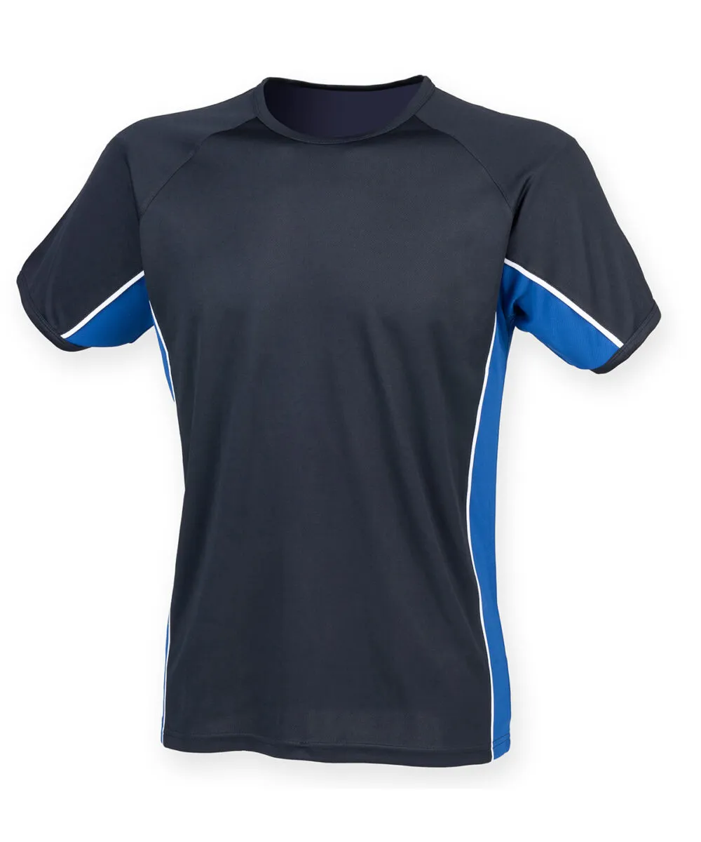 Performance panel t-shirt in Navy/Royal/White