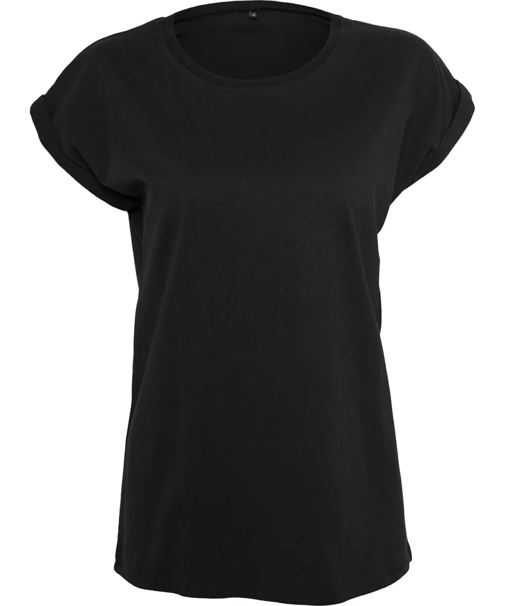 Women’s regular extended shoulder tee in Black