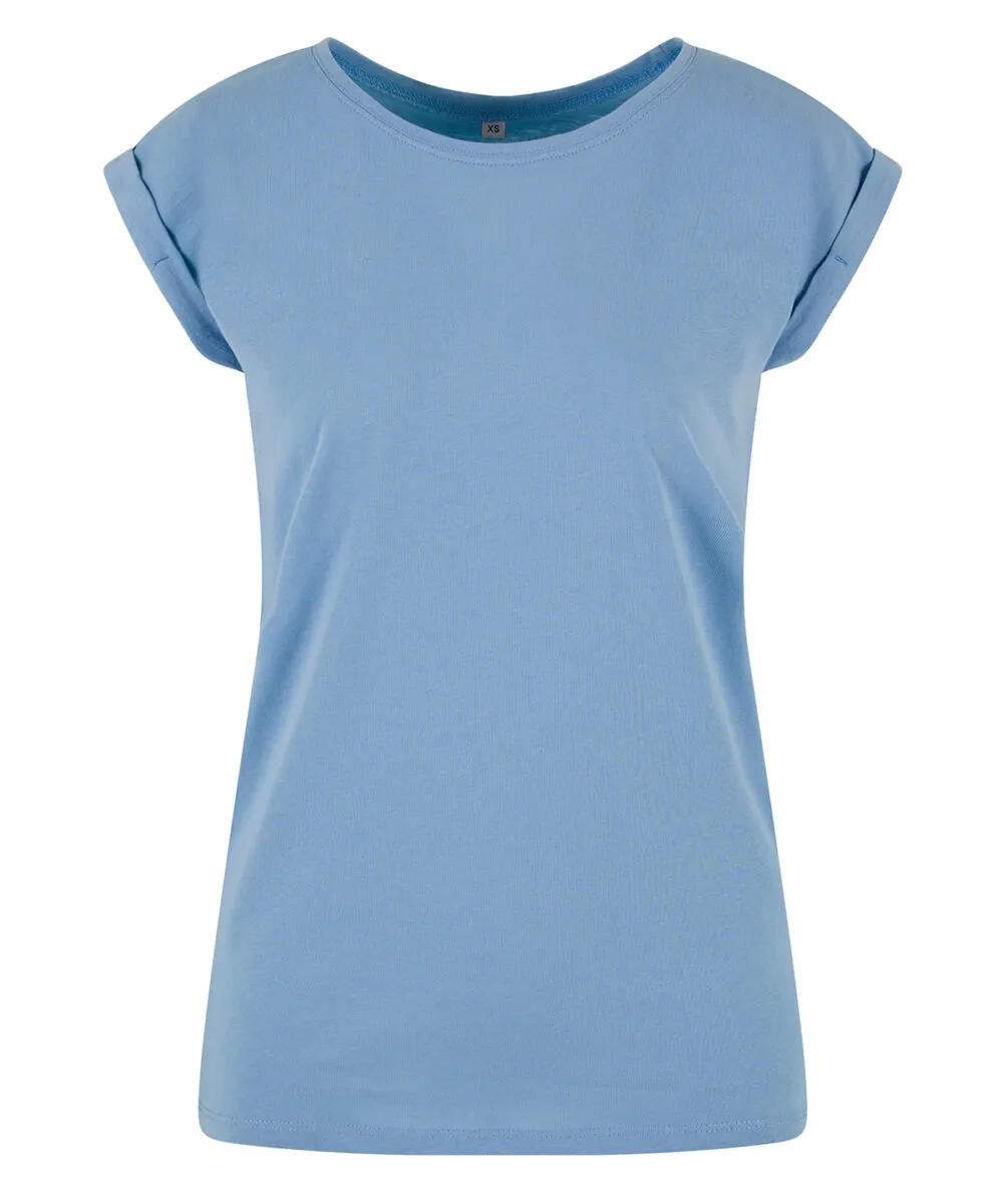Women’s regular extended shoulder tee in Powder Blue