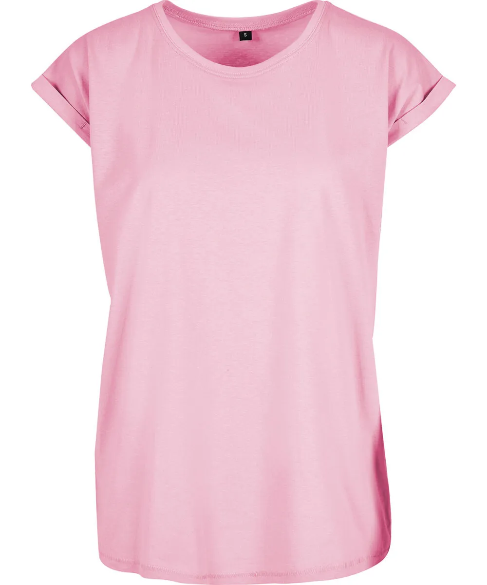 Women’s regular extended shoulder tee in Soft Pink