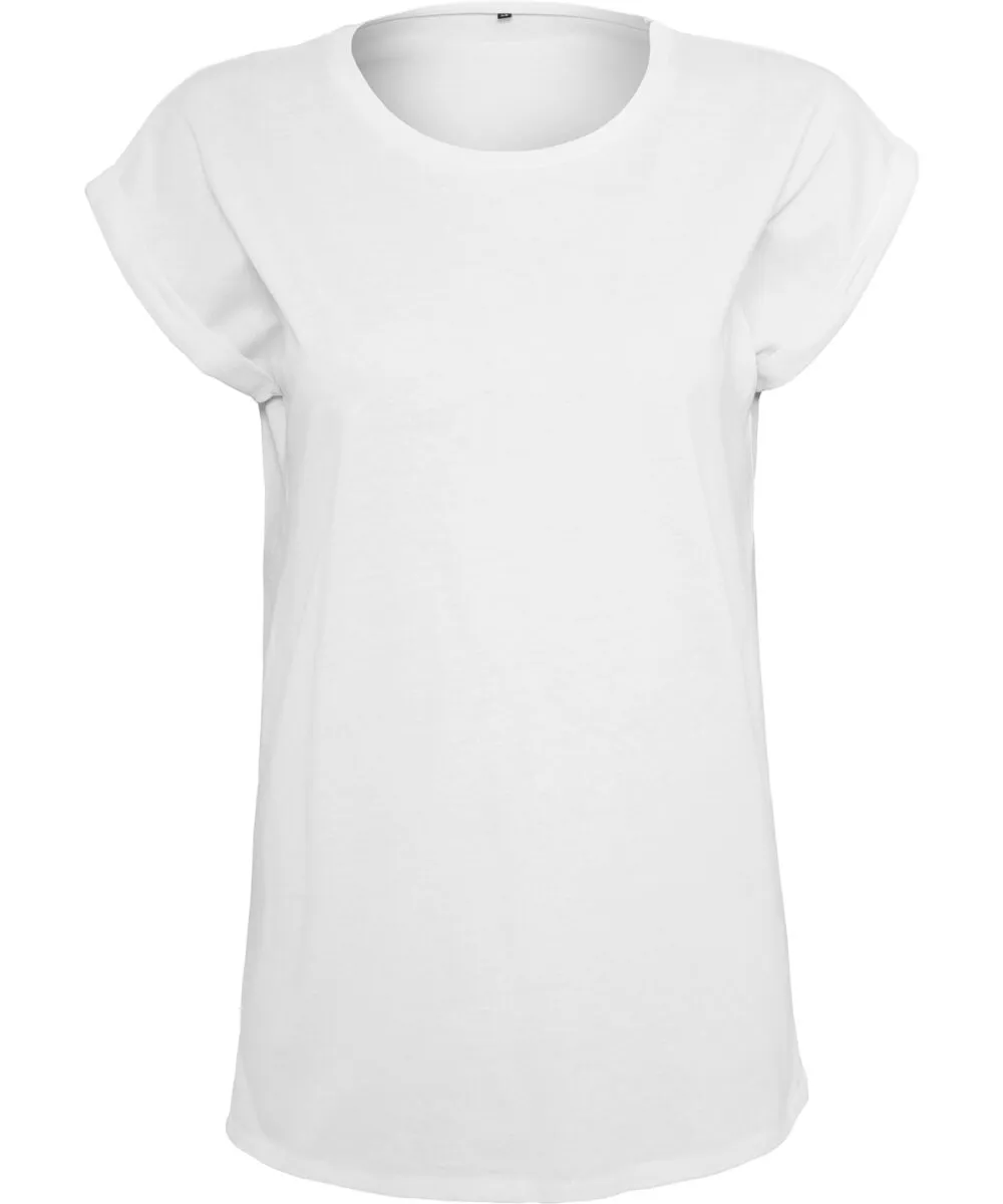 Women’s regular extended shoulder tee in White