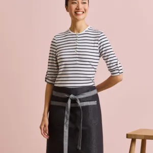 Domain contrast denim waist apron