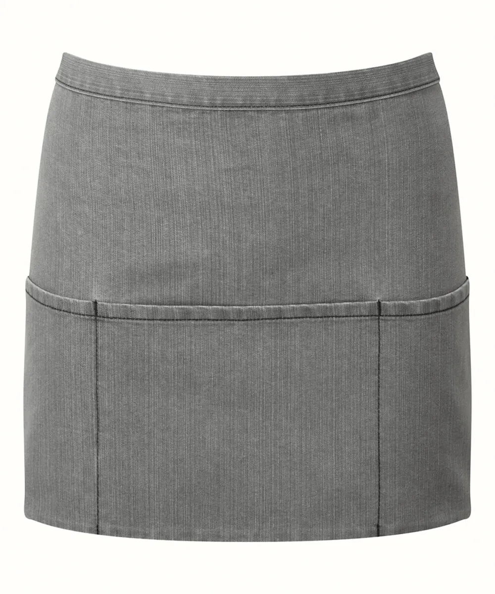 Colours 3-pocket apron in Grey Denim