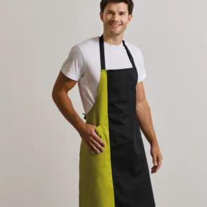 Contrast bib apron
