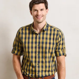 Mulligan check cotton long sleeve shirt