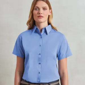 Women's short sleeve poplin blouse