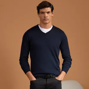 V-neck knitted sweater