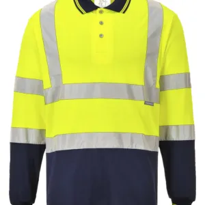Two-tone long sleeve polo (S279)