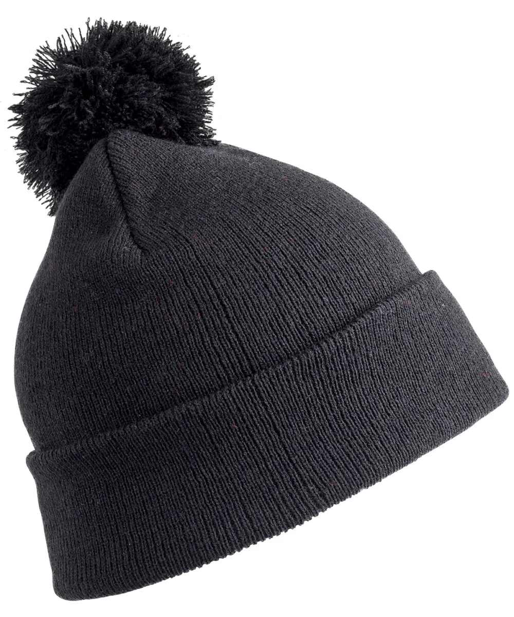 Junior pom pom beanie in Black