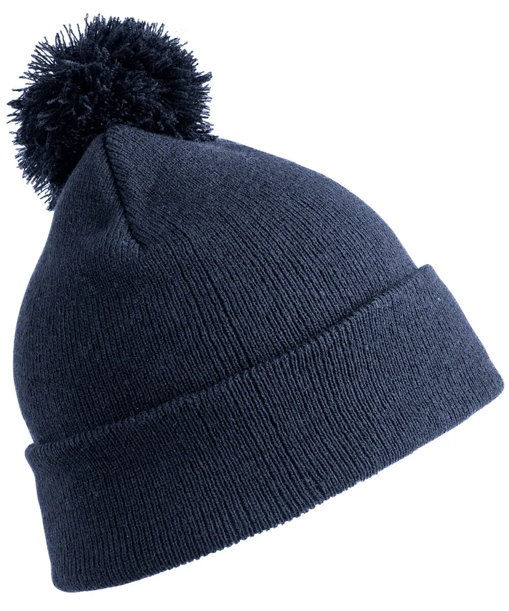 Junior pom pom beanie in Navy