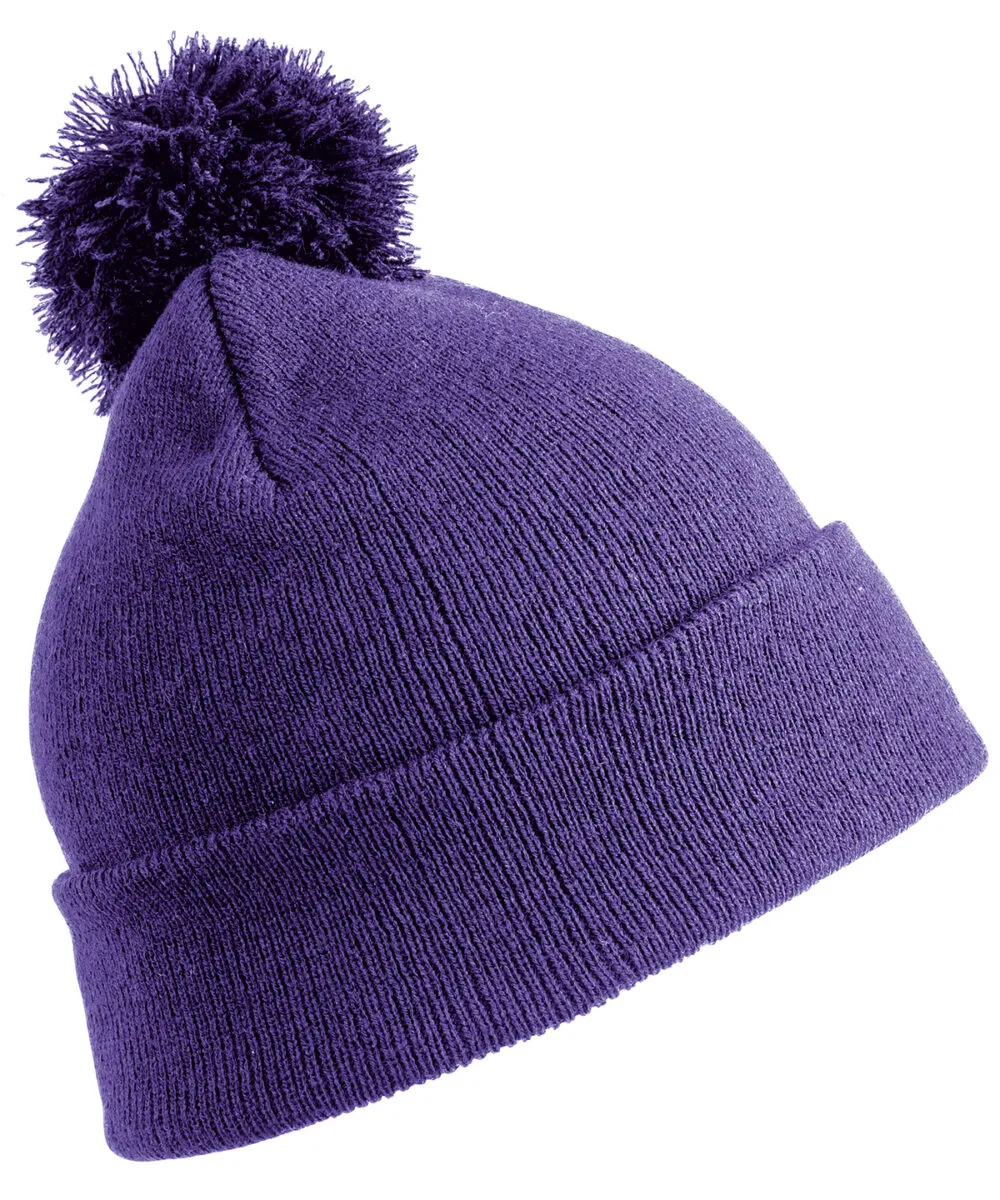 Junior pom pom beanie in Purple