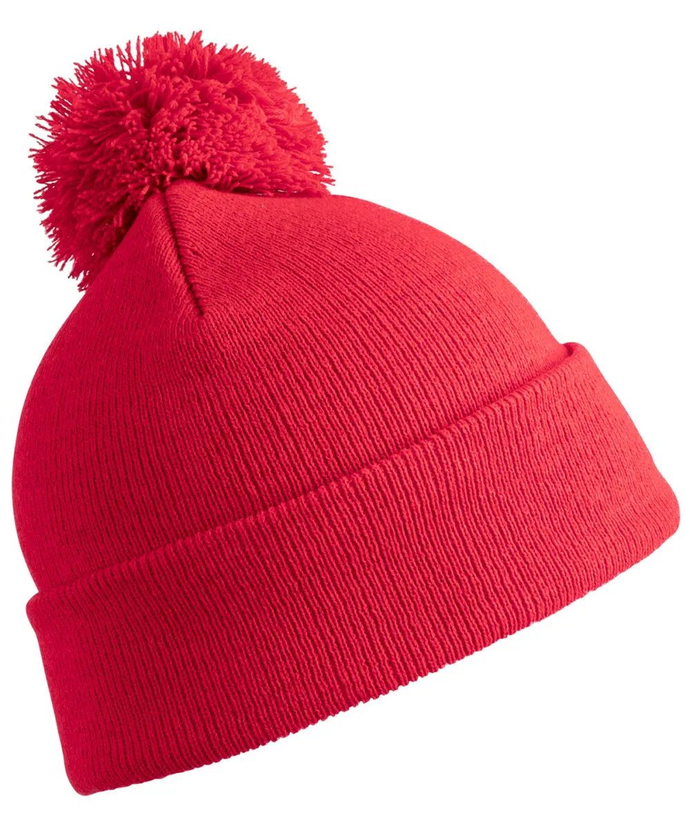Junior pom pom beanie in Red