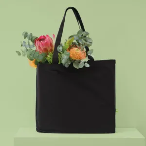 Organic canvas ‘flat base’ landscape shopper