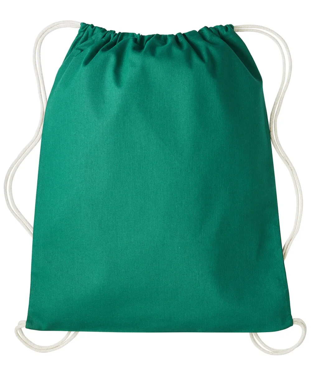 Gymsac with cords in Bottle Green/Natural