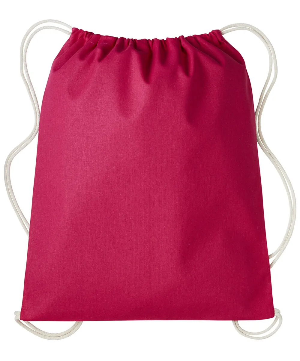 Gymsac with cords in Hot Pink/Natural