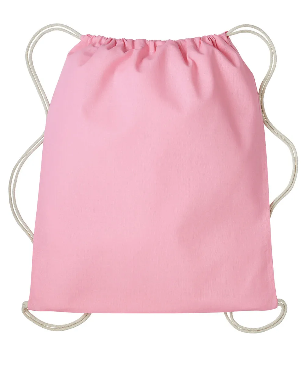 Gymsac with cords in Light Pink/Natural