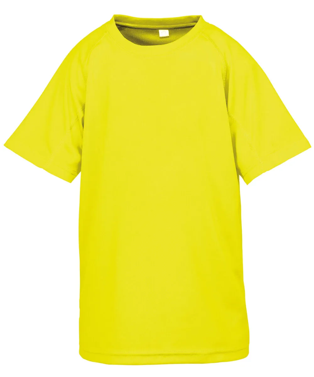 Junior performance aircool tee in Flo Yellow
