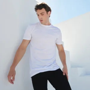 Longline t-shirt with dipped hem