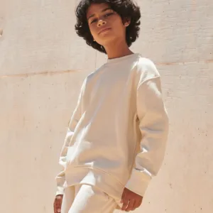 Kids sustainable fashion curved hem sweatshirt