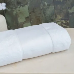 Organic bath sheet with printable border