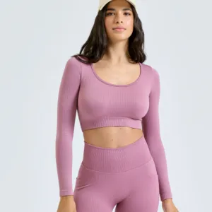 Women's TriDri® ribbed seamless 3D fit" crop top"