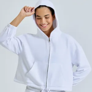 Women's TriDri® recycled cropped oversize full-zip hoodie