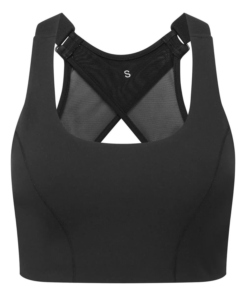 Tridri® recycled high impact sports bra in Black